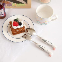 Brain Giggles Kids Cutlery Set With Case, Round Edge Stainless Steel Tableware With Bpa Free Cute Handles, Children Spoon And Fork Cutlery Set For Lunch Box, Children Flatware, Pink