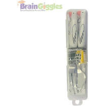 Brain Giggles Kids Cutlery Set With Case, Round Edge Stainless Steel Tableware With Bpa Free Cute Handles, Children Spoon And Fork Cutlery Set For Lunch Box, Children Flatware, Pink
