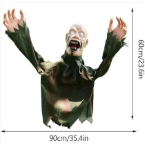 Brain Giggles Hanging Scary Doll Props For Halloween Horror Indoor Outdoor Garden Decoration, Black