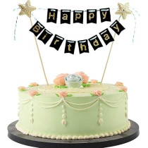 Brain Giggles Brain Giggles Happy Birthday Cake Topper, Black