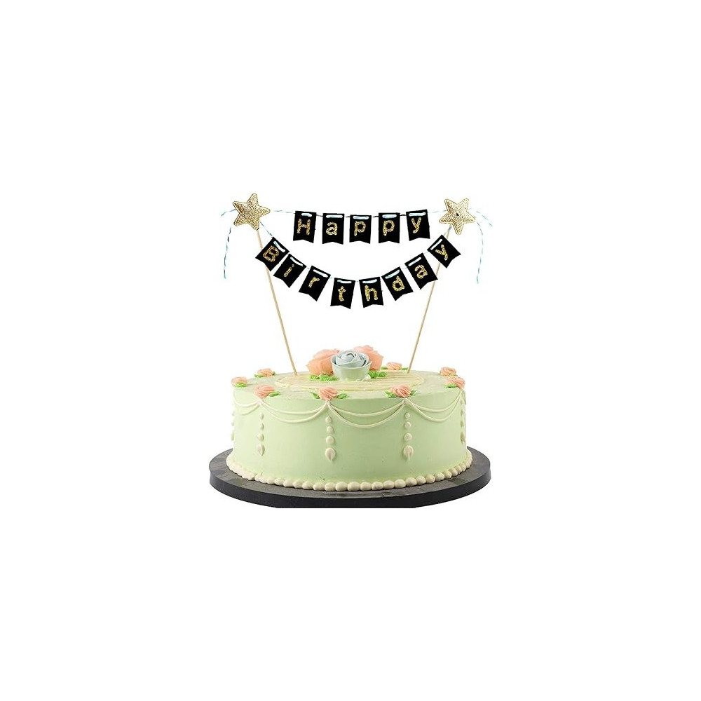 Brain Giggles Brain Giggles Happy Birthday Cake Topper, Black