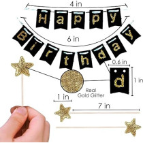 Brain Giggles Brain Giggles Happy Birthday Cake Topper, Black