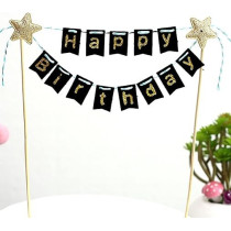 Brain Giggles Brain Giggles Happy Birthday Cake Topper, Black