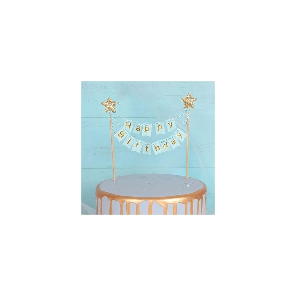 Brain Giggles Brain Giggles Happy Birthday Cake Topper, Blue
