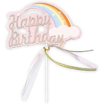 Brain Giggles Brain Giggles Happy Birthday Cake Topper, Rainbow