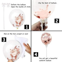 Brain Giggles Brain Giggles Happy Birthday Cake Topper, Rose Gold Cake Decoration Kit