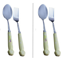 Brain Giggles Kids Cutlery Set With Case, Round Edge Stainless Steel, Bpa Free Handles, Spoon And Fork For Lunch Box, Paw Engraved Children Tableware With Portable Case, 2, Yellow