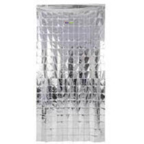 Brain Giggles Metallic Foil Curtain, Shimmering Fringe Tinsel Backdrop For Birthday Party Decoration, Pack Of 3, Silver