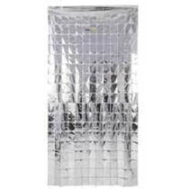 Brain Giggles Metallic Foil Curtain, Shimmering Fringe Tinsel Backdrop For Birthday Party Decoration, Pack Of 1, Silver