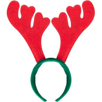 Brain Giggles Christmas Headband For Kids And Adults, Reindeer Hair Band, Kids Party Headwear, Fun Holiday Christmas Hair Accessories For Girls And Women, Red And Green