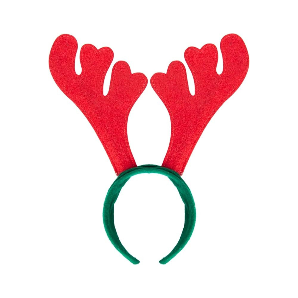 Brain Giggles Christmas Headband For Kids And Adults, Reindeer Hair Band, Kids Party Headwear, Fun Holiday Christmas Hair Accessories For Girls And Women, Red And Green