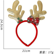 Brain Giggles Christmas Headband For Kids And Adults, Reindeer Hair Band, Kids Party Headwear, Fun Holiday Christmas Hair Accessories For Girls And Women, Gold