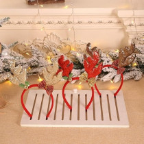Brain Giggles Christmas Headband For Kids And Adults, Reindeer Hair Band, Kids Party Headwear, Fun Holiday Christmas Hair Accessories For Girls And Women, Gold