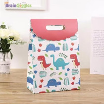 Brain Giggles 3Pcs Cartoon Dinosaur Theme Gift Bags, Paper Candy Gift Pouch Bags For Kids Party, Printing Paper Bags Kraft Paper Candy Gift Bag For Kids Birthday Party Supplies, Multicolor, Medium