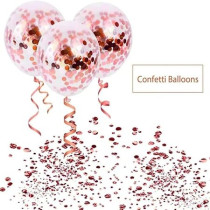 Brain Giggles Rose Gold Balloons, Latex Confetti, Foil Heart Star Balloons For Birthday Wedding Baby Shower Party Balloon Decoration Party Supplies, Pack Of 1
