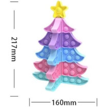 Brain Giggles 3D Christmas Tree Pop It Fidget Toy For Kids, Silicone Toy, Portable Push Bubble Popper Game, Perfect For Kids Play And Christmas Decoration, Multicolour