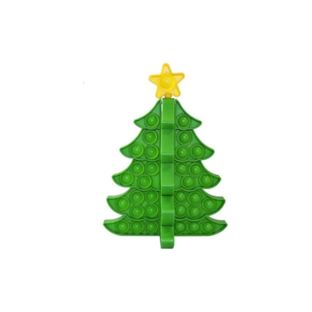 Brain Giggles 3D Christmas Tree Pop It Fidget Toy For Kids, Silicone Toy, Portable Push Bubble Popper Game, Perfect For Kids Play And Christmas Decoration, Green