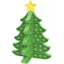 Brain Giggles 3D Christmas Tree Pop It Fidget Toy For Kids, Silicone Toy, Portable Push Bubble Popper Game, Perfect For Kids Play And Christmas Decoration, Green