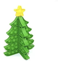 Brain Giggles 3D Christmas Tree Pop It Fidget Toy For Kids, Silicone Toy, Portable Push Bubble Popper Game, Perfect For Kids Play And Christmas Decoration, Green
