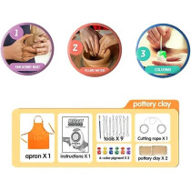 Brain Giggles Kids Pottery Wheel, Motorized Pottery Wheel Activity Set, Complete Pottery Wheel And Painting Kit Mess Free Air Dry Clay For Kids, Pink