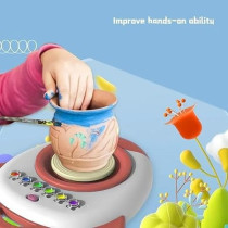 Brain Giggles Kids Pottery Wheel, Motorized Pottery Wheel Activity Set, Complete Pottery Wheel And Painting Kit Mess Free Air Dry Clay For Kids, Pink