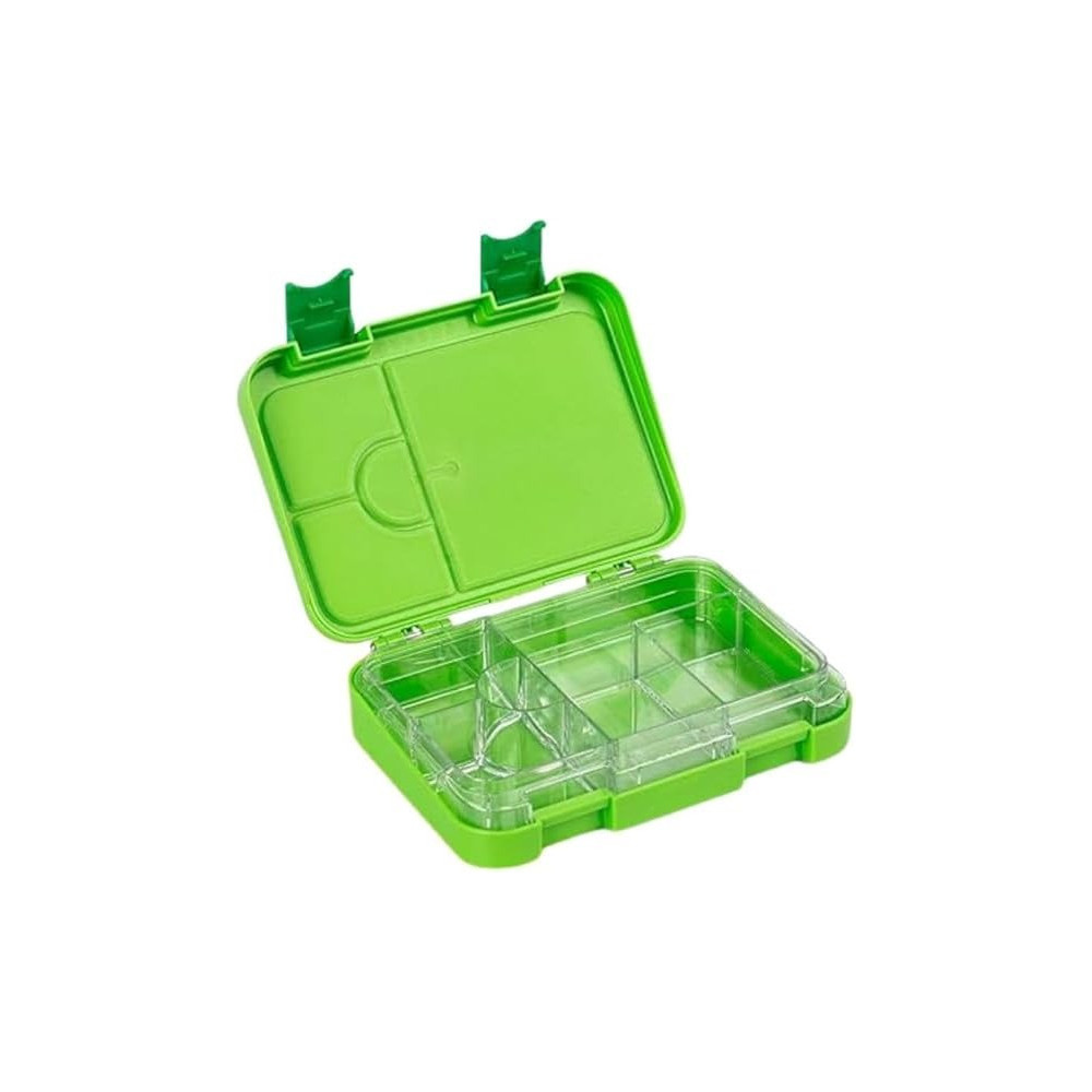 Brain Giggles Bpa Free Leakproof Airtight Bento Lunchbox With 6 Adjustable Compartments, 760 Ml Insulated Tiffin Box With Removable Tray For Kids And Adults Perfect For School Office, Light Green