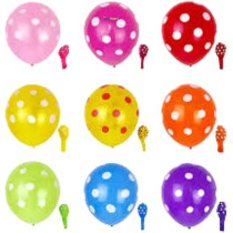 Brain Giggles Multicolour Polka Dot 12-Inch Latex Balloons, Perfect For Party Decoration, 50 Pieces