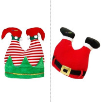 Brain Giggles Novelty Christmas Hats Festive Work Fancy Christmas Hat Clown Pants Legs Kids Adult Christmas Cap For Christmas Party Dress Up, Elk And Leg Hat, Set Of 2