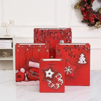 Brain Giggles Assorted Christmas Gift Bags, Small, 18 x 23 x 10 Cms Gift Bag For Gift Wrap, Christmas Paper Bags With Handles, Decorative Prints For Christmas Gifts, Gift Wrapping Supplies, Set Of 6