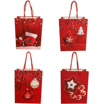 Brain Giggles Assorted Christmas Gift Bags, Small, 18 x 23 x 10 Cms Gift Bag For Gift Wrap, Christmas Paper Bags With Handles, Decorative Prints For Christmas Gifts, Gift Wrapping Supplies, Set Of 10