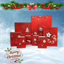 Brain Giggles Assorted Christmas Gift Bags, Small, 18 x 23 x 10 Cms Gift Bag For Gift Wrap, Christmas Paper Bags With Handles, Decorative Prints For Christmas Gifts, Gift Wrapping Supplies, Set Of 10