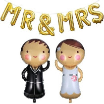 Brain Giggles 8 Pcs Mr And Mrs Couple Balloon/Birthday, Valentine, Engagement, Wedding, Anniversary, Reception Foil Balloons For Party Decoration