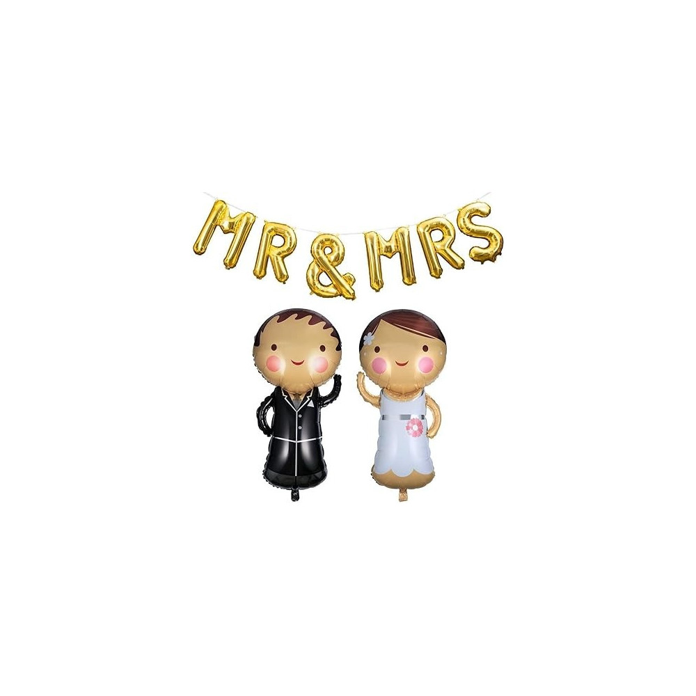 Brain Giggles 8 Pcs Mr And Mrs Couple Balloon/Birthday, Valentine, Engagement, Wedding, Anniversary, Reception Foil Balloons For Party Decoration