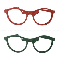 Kids Eyeglasses With Adjustable Strap And Hard Case, Unbreakable, Durable, Flexible Frames For Active Children Ages 3 To 10 Years Old, Red And Green (Cr-02)