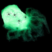 Brain Giggles Glow In The Dark Halloween Spider Web With 4 Spiders Halloween Decoration Fake Cobwebs For Halloween Party Indoor Outdoor Supplies