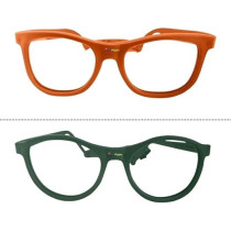 Kids Eyeglasses With Adjustable Strap And Hard Case, Unbreakable, Durable, Flexible Frames For Active Children, Orange And Green (Cr-01)