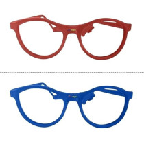 Kids Eyeglasses With Adjustable Strap And Hard Case, Unbreakable, Durable, Flexible Frames For Active Children, Red And Blue (Cr-01)