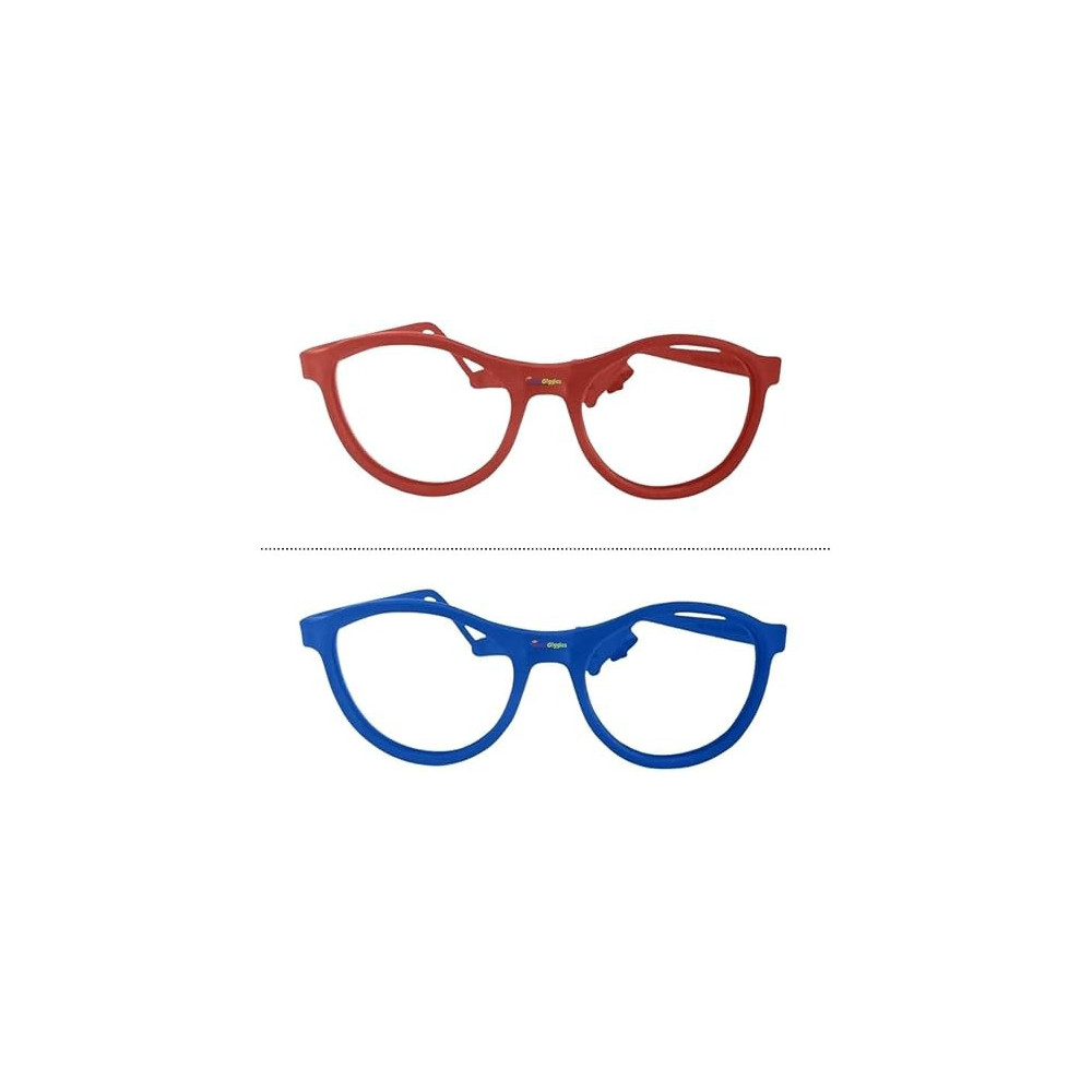 Kids Eyeglasses With Adjustable Strap And Hard Case, Unbreakable, Durable, Flexible Frames For Active Children, Red And Blue (Cr-01)