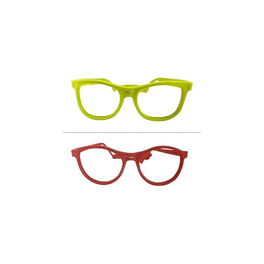 Kids Eyeglasses With Adjustable Strap And Hard Case, Unbreakable, Durable, Flexible Frames For Active Children, Yellow And Red (Cr-01)