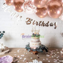 Brain Giggles, 50Pcs Latex And Confetti Balloons 12 Inches, Party Balloon Wedding Graduation Kids Birthday Party Christmas Baby Shower Party Supplies Arch Balloon, Rose Gold