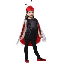 Brain Giggles Ladybug Cape And Cap Kids Costume For Halloween, Cosplay, Fancy Dress And World Book Day, Red, Small