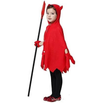 Brain Giggles Devil Halloween Scary Devil Costume For Kids With Devil Horns, Gloves, Devil Fork For Halloween Party, Cosplay And Book Character Costume, Large