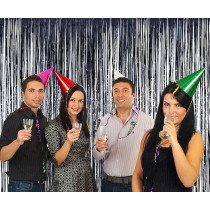 Brain Giggles Metallic Foil Curtain For Birthday Party Decoration Fringe Tinsel Backdrop