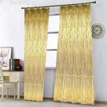 Brain Giggles Metallic Foil Curtain For Birthday Party Decoration Fringe Tinsel Backdrop, Gold, Pack Of 1