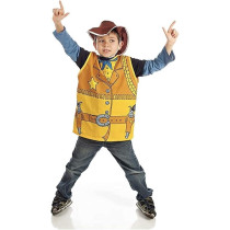 Brain Giggles Cowboy Costume For Kids With Yellow Coat And Cap For Halloween, Cosplay And Dress-Up For 3-8 Years, Yellow
