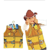 Brain Giggles Cowboy Costume For Kids With Yellow Coat And Cap For Halloween, Cosplay And Dress-Up For 3-8 Years, Yellow