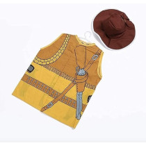 Brain Giggles Cowboy Costume For Kids With Yellow Coat And Cap For Halloween, Cosplay And Dress-Up For 3-8 Years, Yellow
