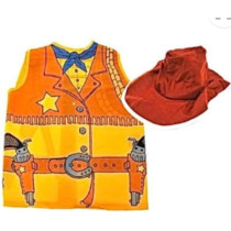 Brain Giggles Cowboy Costume For Kids With Yellow Coat And Cap For Halloween, Cosplay And Dress-Up For 3-8 Years, Yellow