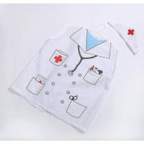 Brain Giggles Doctor Costume For Kids With Coat And Cap For Halloween, Cosplay And Fancy Dress For 3-8 Years, White