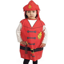 Brain Giggles Fireman Costume For Kids With Dress And Cap For Halloween, Cosplay And Fancy Dress For 3-8 Years, Orange